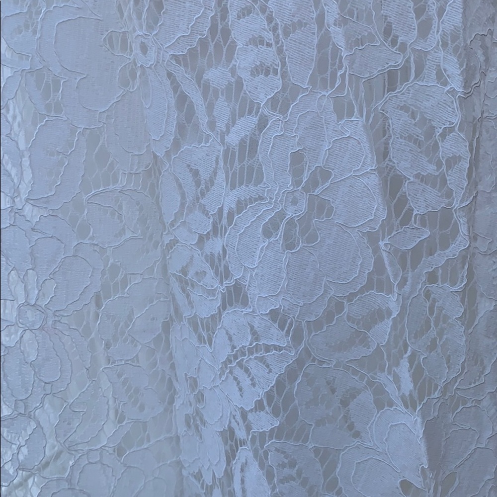 WHITE LINED LACE DETAILED MIDI SKIRT - Picture 7 of 9